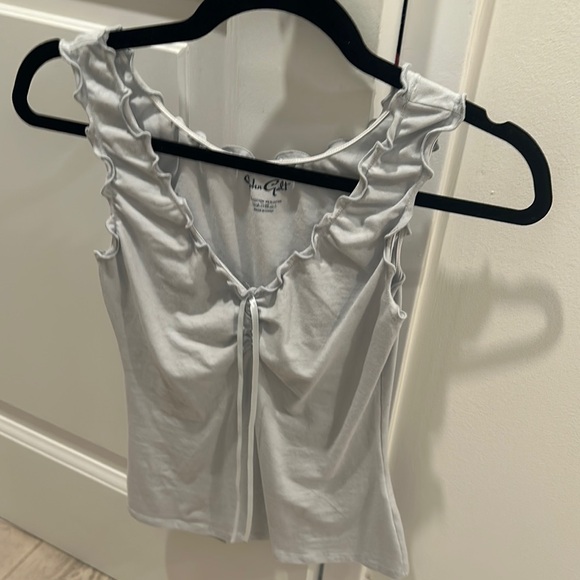 Brandy Melville light blue Ruffled Women's Top - Picture 3 of 4